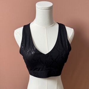 Fabletics Black Snakeprint Sports Bra (NWOT)